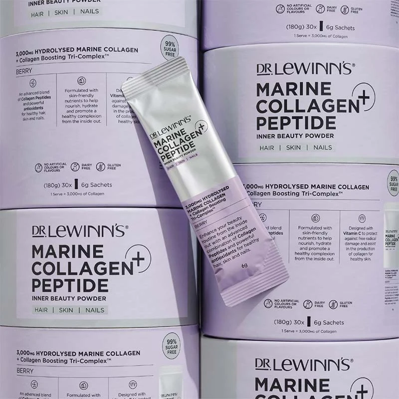 Dr LeWinn's Marine Collagen+ Peptide Inner Beauty Powder Sachets - Berry 30x6g 5 Dr LeWinn's Marine Collagen+ Peptide Inner Beauty Powder Sachets - Berry 30x6g - Image 5