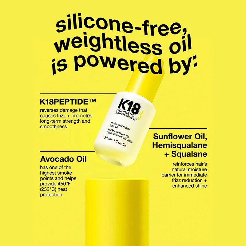 K18 Molecular Repair Hair Oil 30ml 2 K18 Molecular Repair Hair Oil 30ml - Image 2