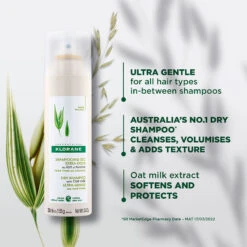 Klorane Oat Milk Dry Shampoo 250ml - All Hair Types 5 Klorane Oat Milk Dry Shampoo 250ml - All Hair Types -Care Product Store Klorane DS Oat Milk250ml 2