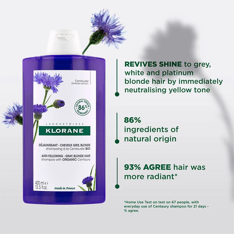 Klorane Shampoo With Organic Centaury 400ml - Blond Hair 2 Klorane Shampoo With Organic Centaury 400ml - Blond Hair - Image 2