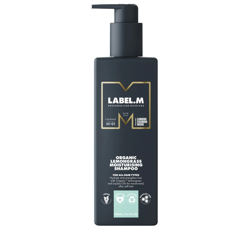 LABEL.M Organic Lemongrass Moisturising Shampoo 300ml 1 LABEL.M Organic Lemongrass Moisturising Shampoo 300ml