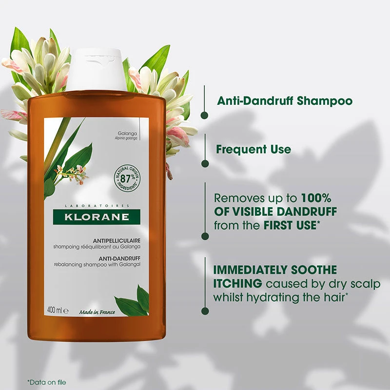 Klorane Anti-dandruff Rebalancing Shampoo With Galangal & AHA 400ml 2 Klorane Anti-dandruff Rebalancing Shampoo With Galangal & AHA 400ml - Image 2