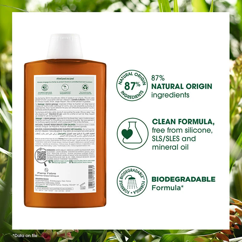Klorane Anti-dandruff Rebalancing Shampoo With Galangal & AHA 400ml 7 Klorane Anti-dandruff Rebalancing Shampoo With Galangal & AHA 400ml - Image 7