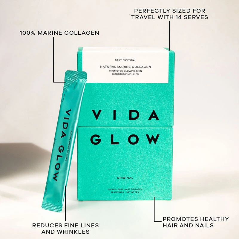 Vida Glow Original Marine Collagen Trial Pack 14 X 3g Sachets 2 Vida Glow Original Marine Collagen Trial Pack 14 X 3g Sachets - Image 2