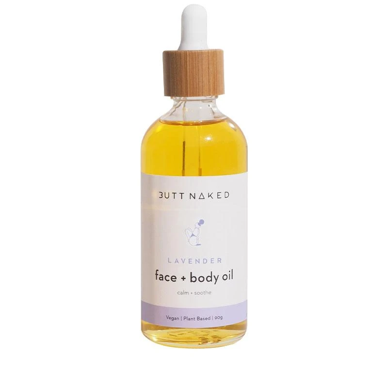 Butt Naked Lavender Face Cleanser + Body Oil 90ml 1 Butt Naked Lavender Face Cleanser + Body Oil 90ml