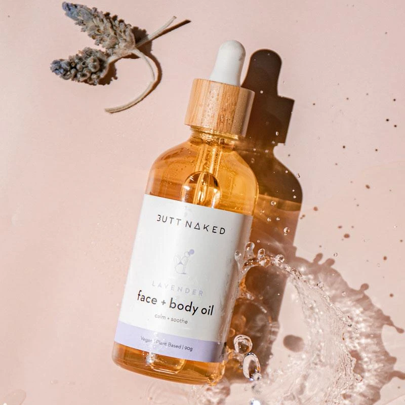 Butt Naked Lavender Face Cleanser + Body Oil 90ml 3 Butt Naked Lavender Face Cleanser + Body Oil 90ml - Image 3