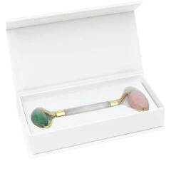 Ecococo Rose Quartz + Jade Crystal Face Roller