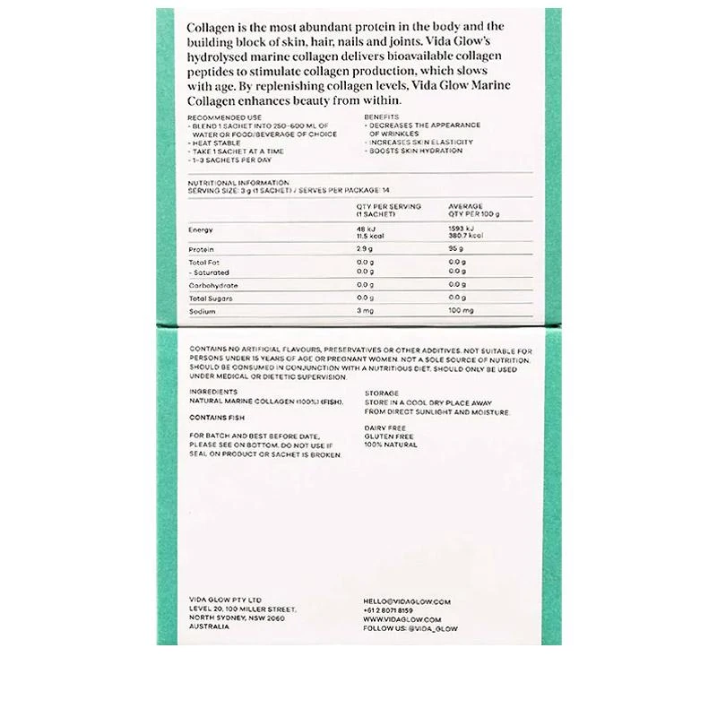 Vida Glow Original Marine Collagen Trial Pack 14 X 3g Sachets 6 Vida Glow Original Marine Collagen Trial Pack 14 X 3g Sachets - Image 6